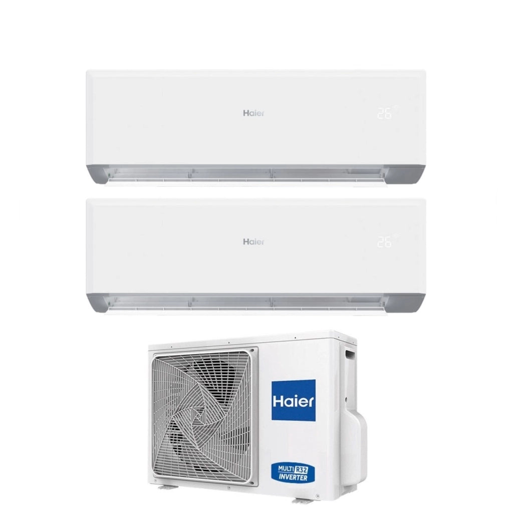 Climatizzatore Condizionatore Haier Dual Split Inverter serie REVIVE 9+12 con 2U50MEFFRA R-32 Wi-Fi Integrato 9000+12000