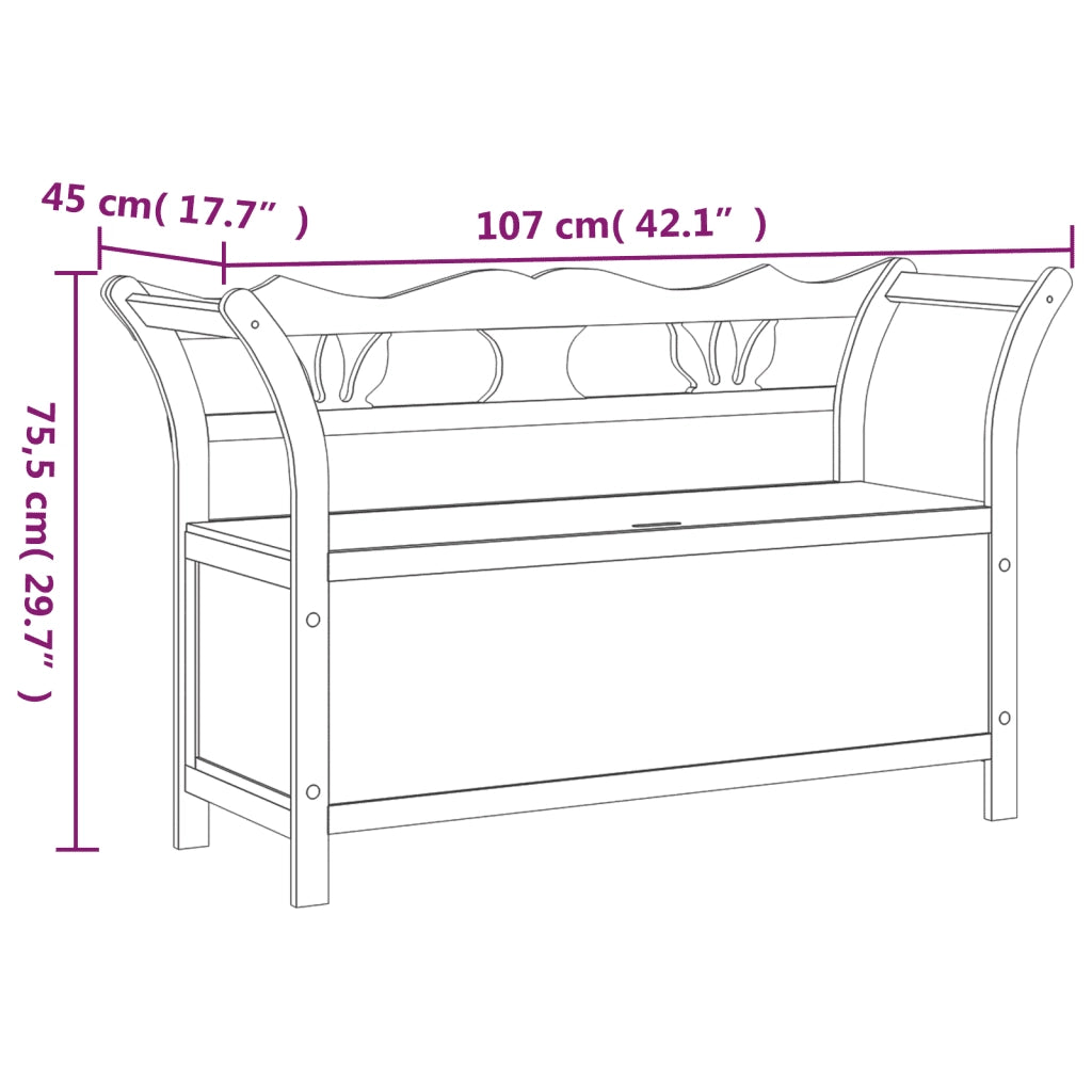 Panca-Sgabello Bianca 107x45x75,5 cm Legno Massello di Abete 395924