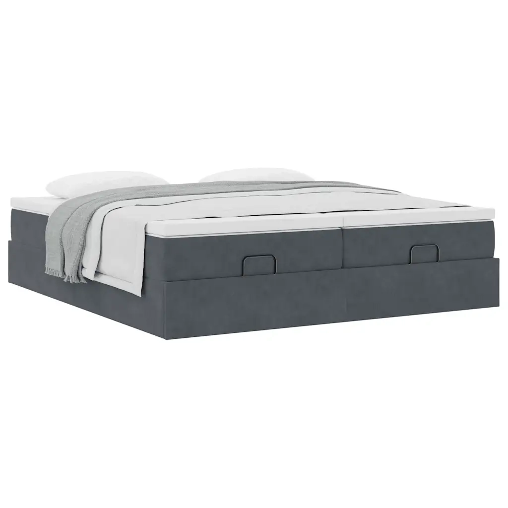 Struttura Letto Pouf con Materassi 180x200 cm Velluto 3311262