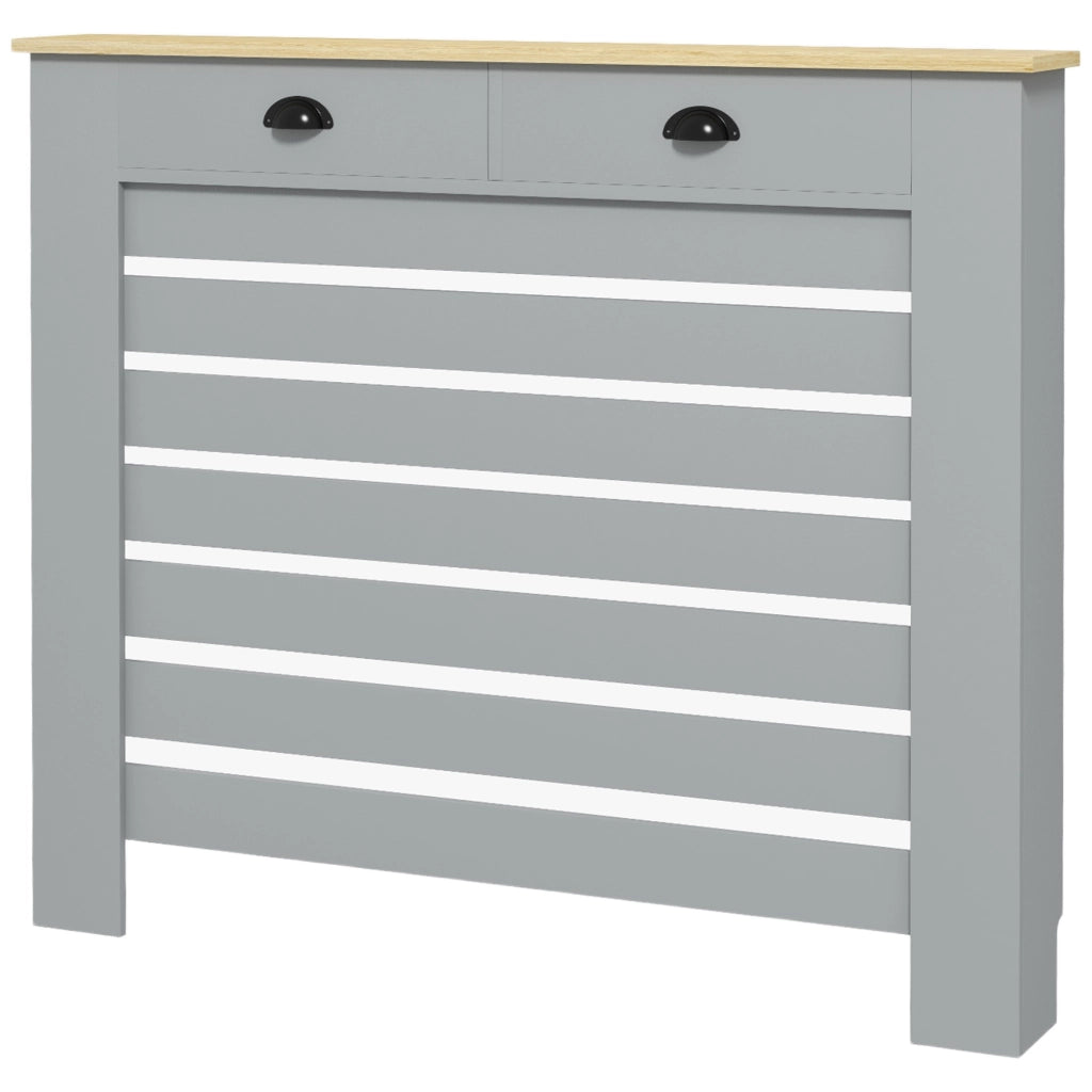 Copritermosifone con 2 Cassetti in MDF ¨C Xylo ¨C Grigio 111x19x95.5 cm
