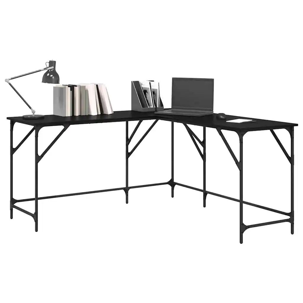 Scrivania | Tavolo da Ufficio Rovere Nero 149 x 149 x 75 cm Legno multistrato
