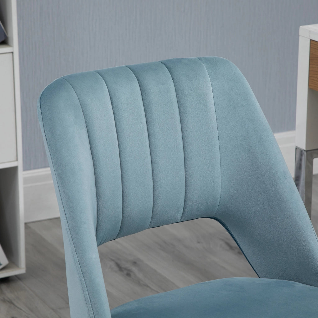 Sedia da ufficio imbottita in velluto ¨C zephmum ¨C blu