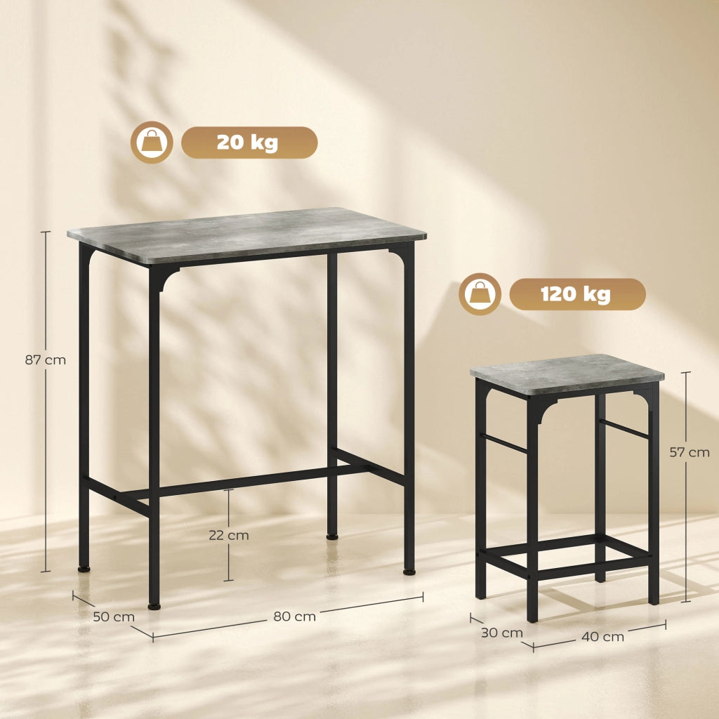 Tavolo da pranzo con 2 sedie ¨C zephmum ¨C grigio