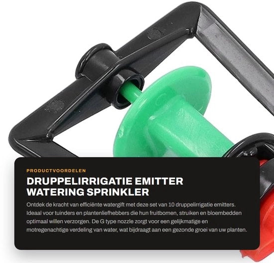 Set di Irrigazione a Gocce - 10 Pezzi - Aspiratore Rotante - Nozzle a Roterazione - Economia d'Acqua - Adatto per Giardino e Piante - Spray a 360 Gradi - Sistema di Irrigazione a Spruzzo
