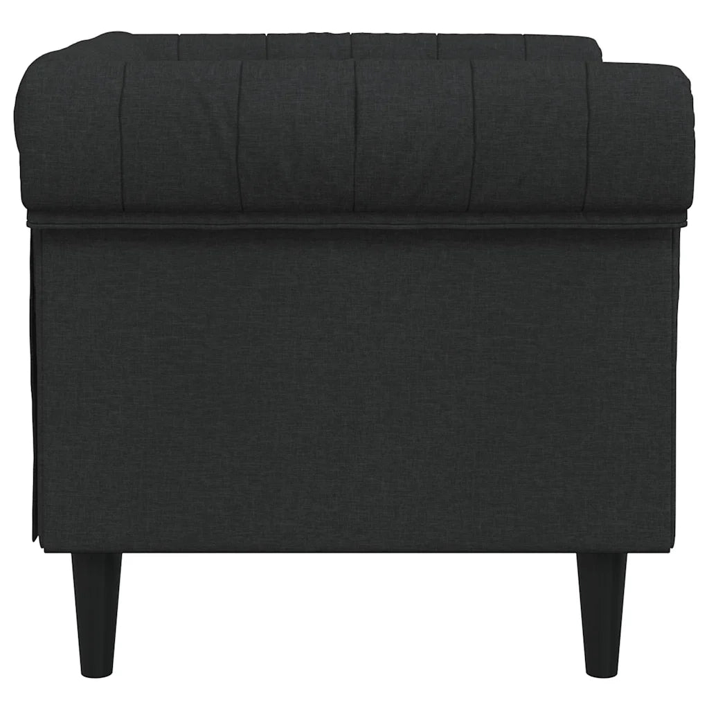 Divano Sedia-Poltrona Chesterfield Nera in Tessuto