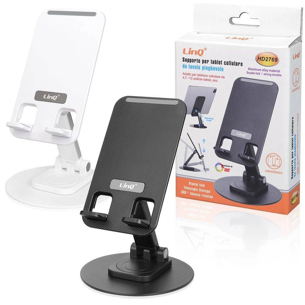 Trade Shop - Supporto Staffa Universale Pieghevole 360° Da Tavolo Per Tablet Smartphone Hd2769 -