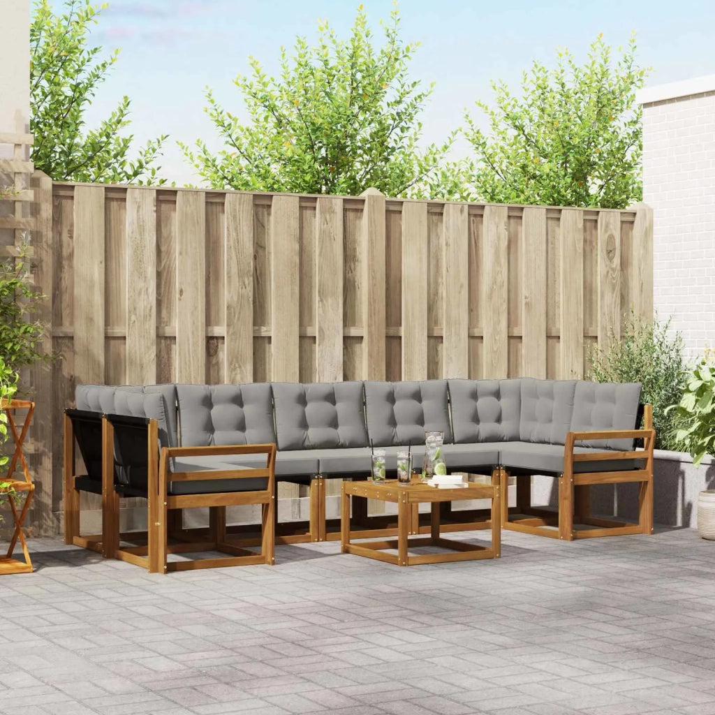 Set di divani da esterno 8 pcs Grigio Naturale e Chiaro 3368498