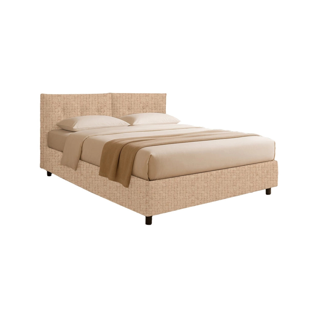 Exeter, Letto Singolo Sfoderabile Made in Italy, Beige