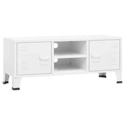 Mobile TV | Armadietto TV | Mobile Porta TV Industriale Bianco 105x35x42 cm in Metallo