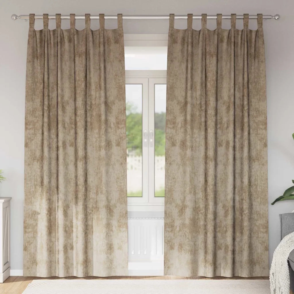 Tende in Velluto con tende 2 pcs Champagne 260 x 140 cm Velluto 4107747