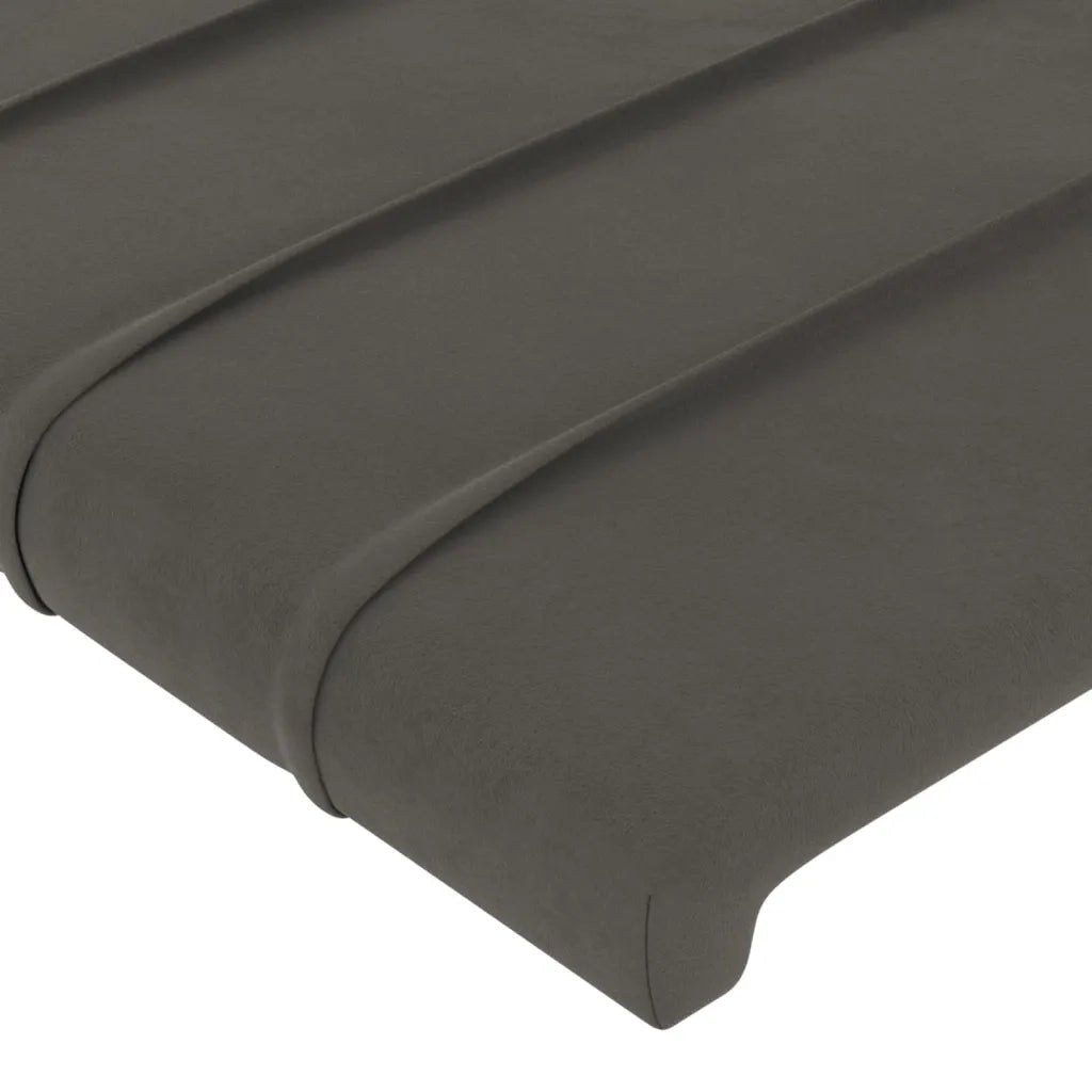 Testiera ad Orecchio-Testata con Orecchie GrigioScuro 203x16x118/128cm in Velluto 136069