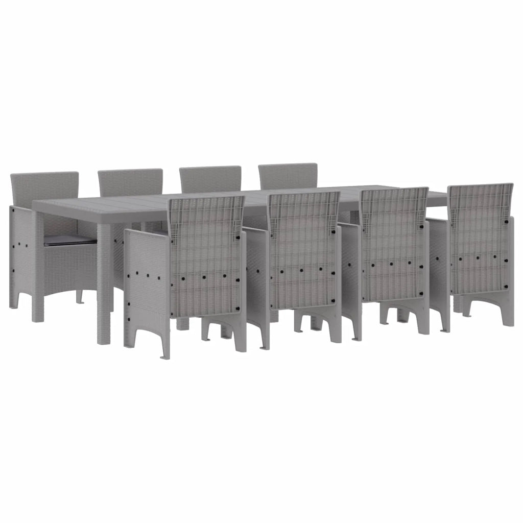 Set da Pranzo per Giardino 9 pcs Bianco Polipropilene 3378745