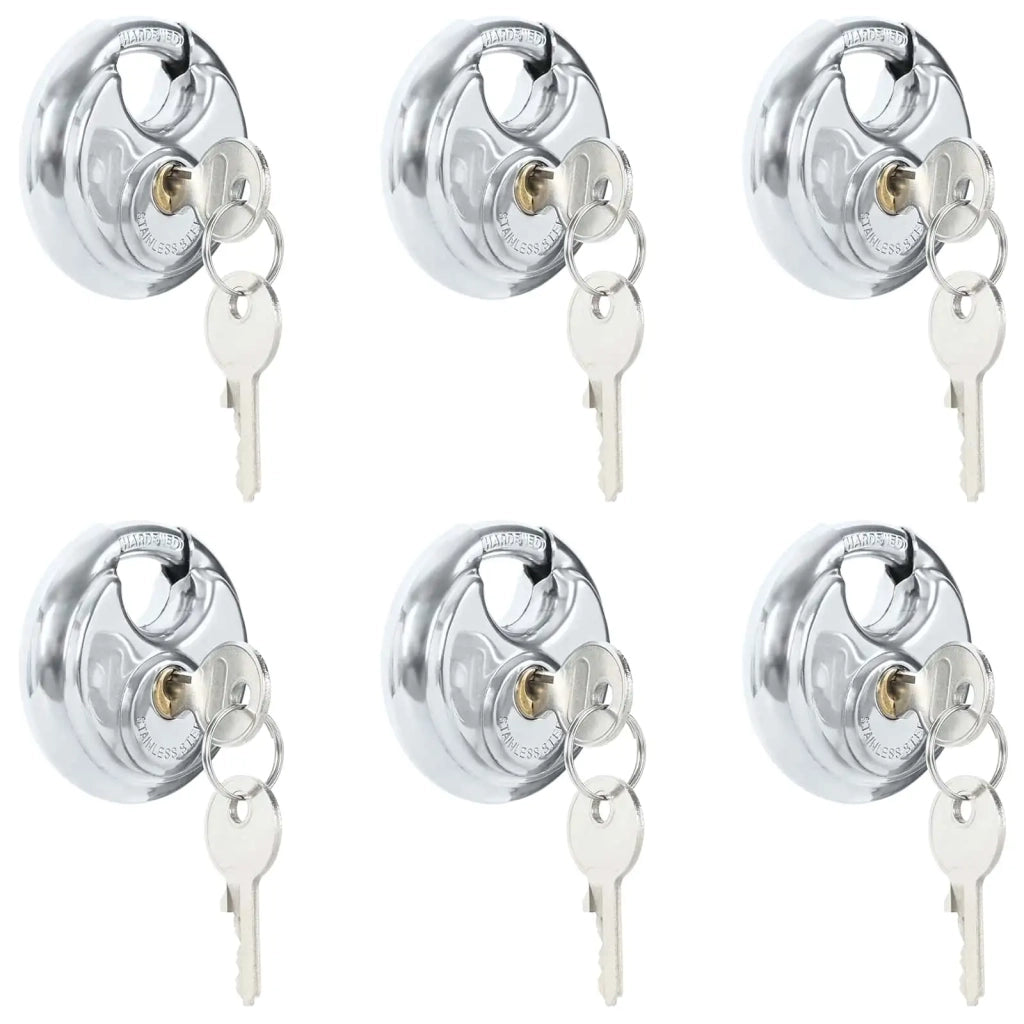 Lucchetti Discus con Chiavi 6 pz Argento 7 x 2.4 x 7 cm CFW8628051