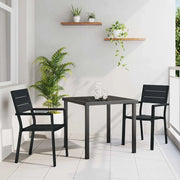 Set da Pranzo per Giardino 3 pcs Nero
