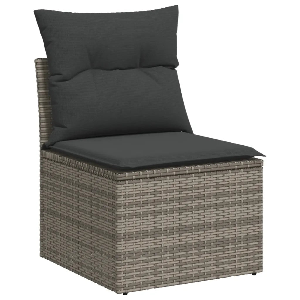 Set Divani da Giardino 4 pz con Cuscini in Polyrattan Grigio 3222279