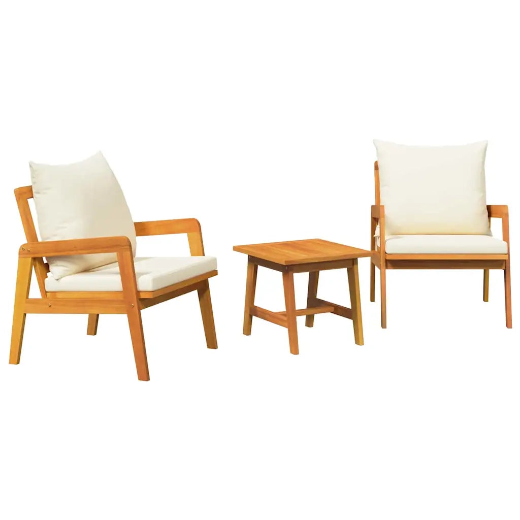 Set bistrot con cuscino 3 pcs Marrone Legno di Acacia Massello 4106456