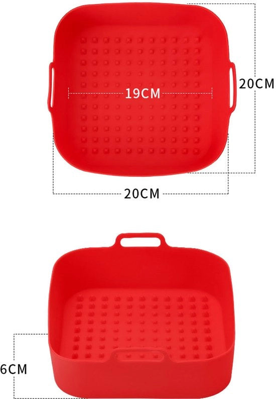 Due pezzi di panno di silicone quadrato per gonfiaggio aria, panno di silicone per teglia, teglia di silicone riutilizzabile, panno per pallet di dolci, panno per cottura - rosso