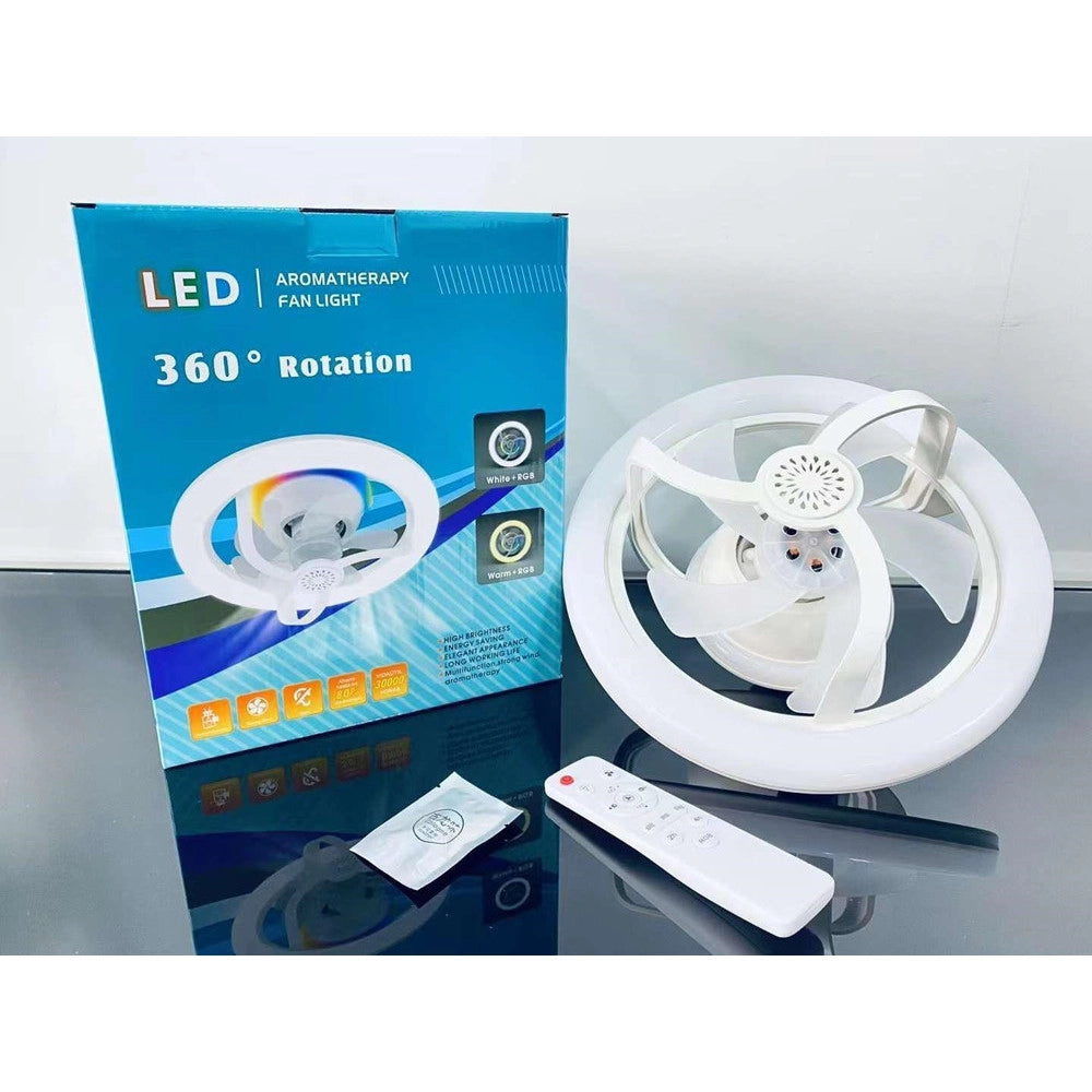 Trade Shop - Ventilatore Soffitto Con Luce Led Rgb Regolabile Sky Refresh Con Telecomando -