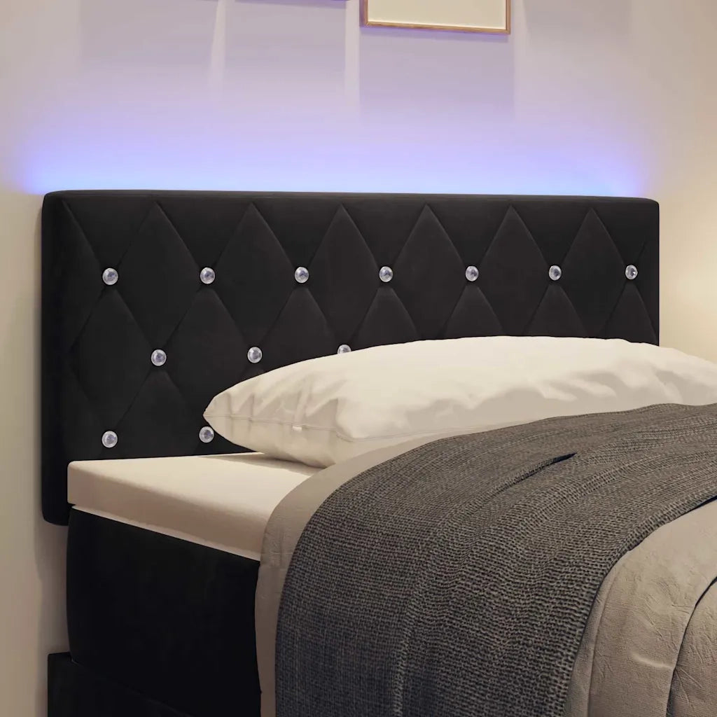Testiera | Testata LED con strisce LED con Testiera | Testata Nero 90 cm Velluto