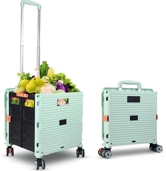 Carrello per spesa - pieghevole e trasportabile - verde