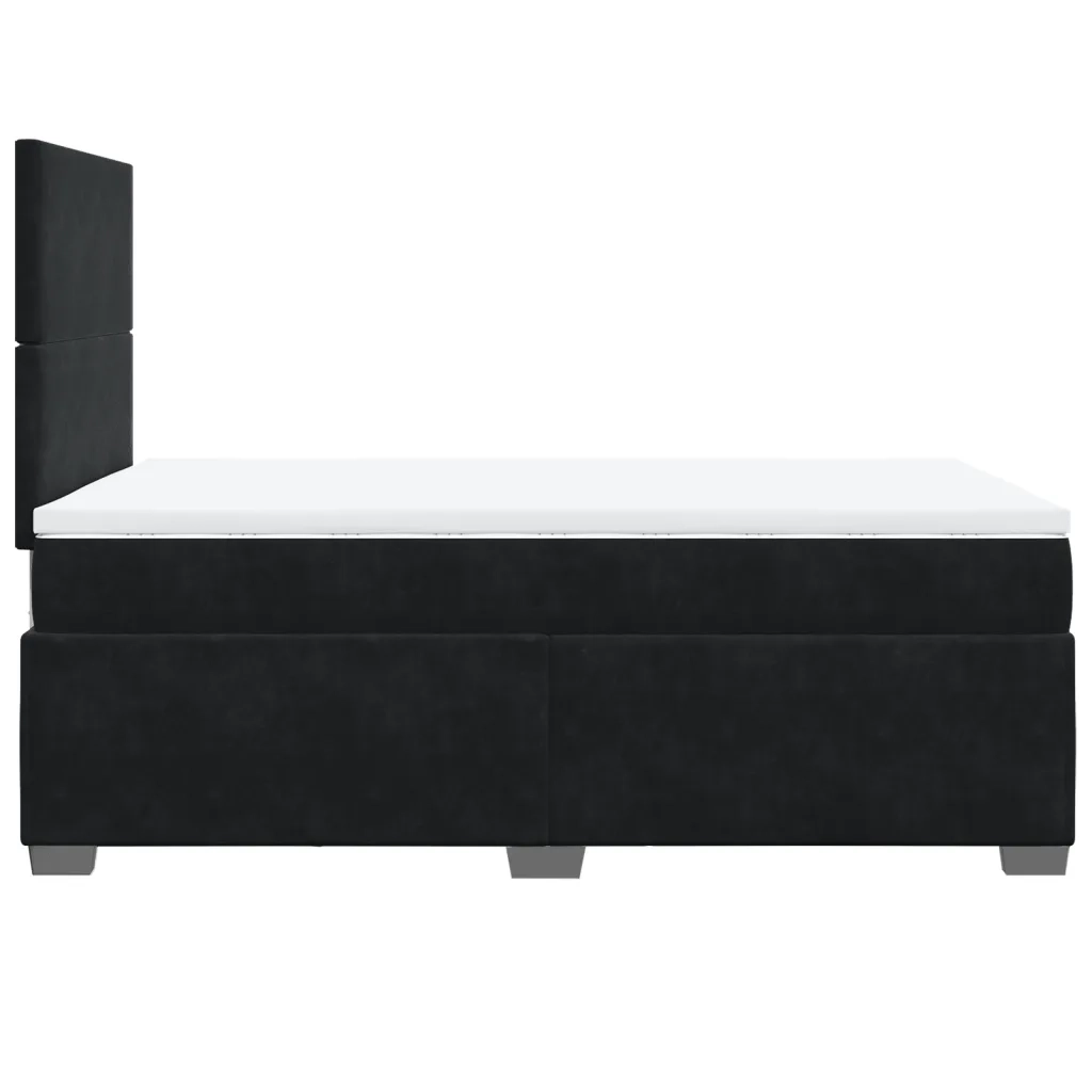 Giroletto a Molle con Materasso Nero 120x190 cm in Velluto 3290854