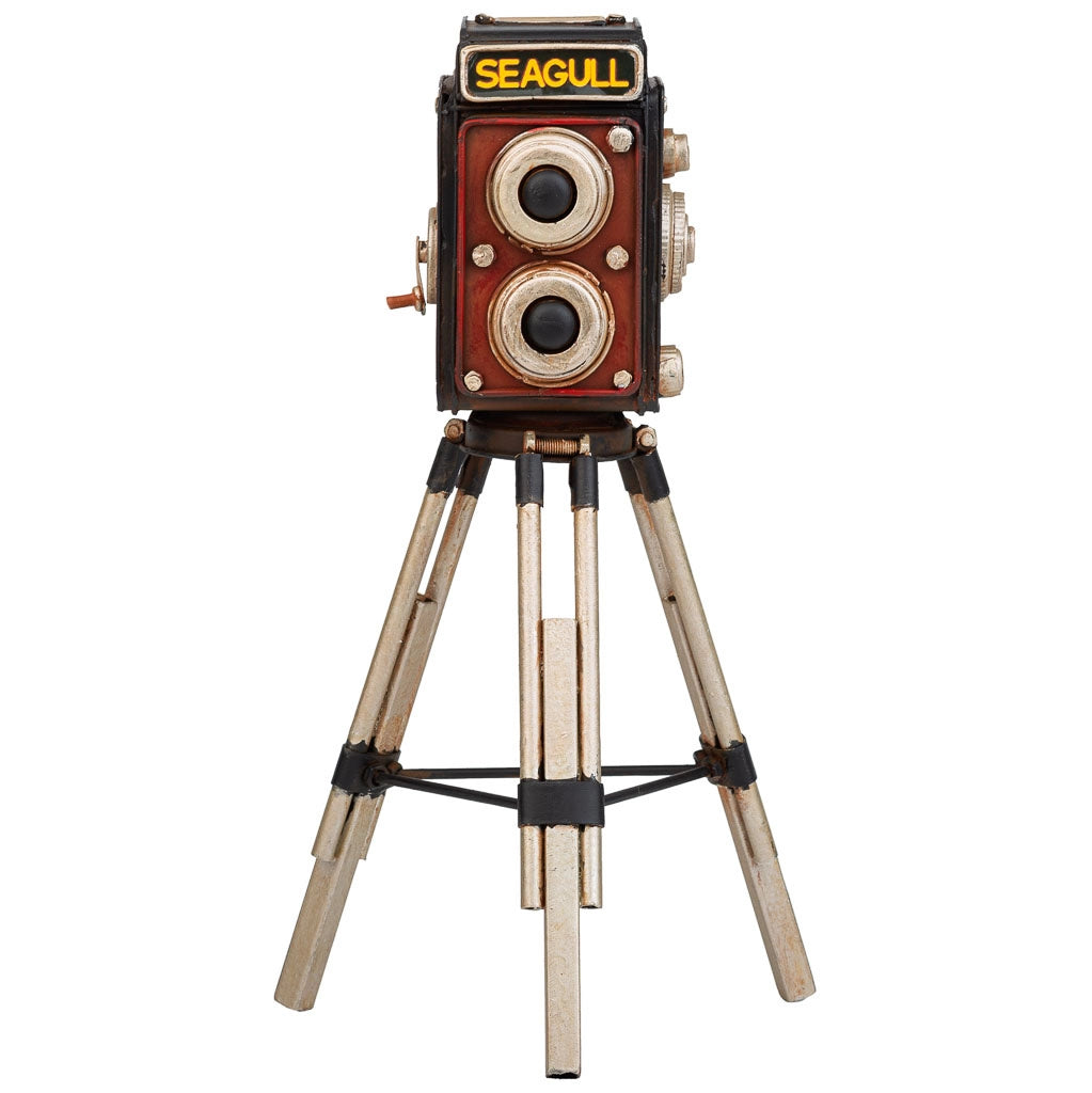 Telecamera in metallo marrone 17x15x32h