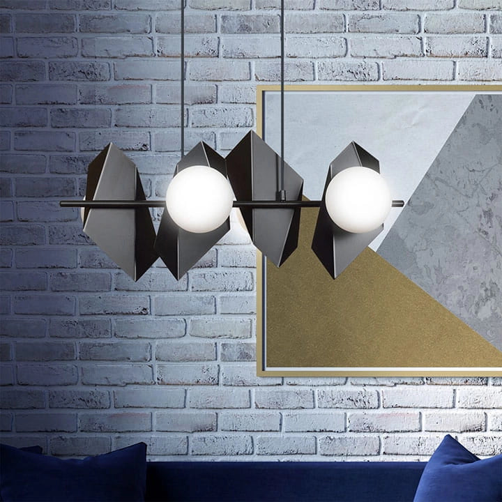 Lampadario Emibig Drifton 4 4xE14 nero metallo/vetro