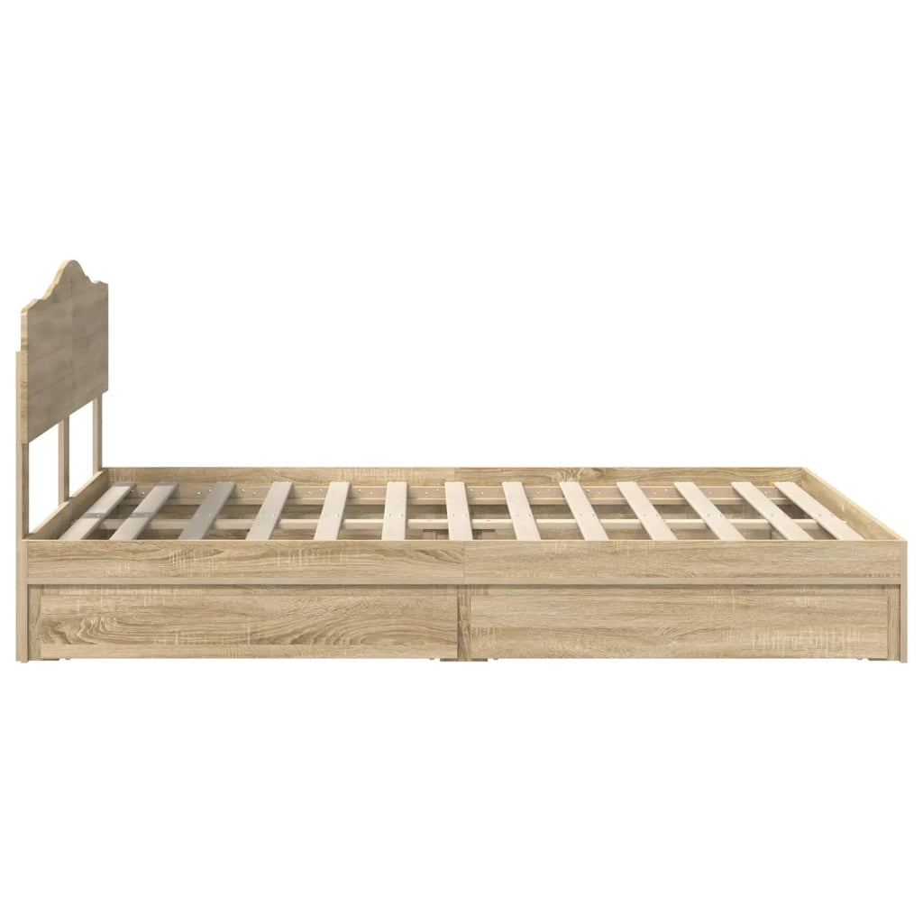 Letto con Contenitore con testiera Rovere Sonoma 160 x 200 cm 3413077