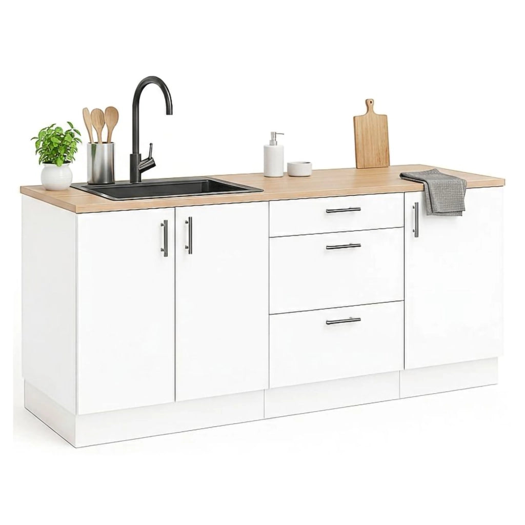 Cucinino Orlaya, Cucina 3 Cassetti, Elettrodomestici non inclusi, Bianco