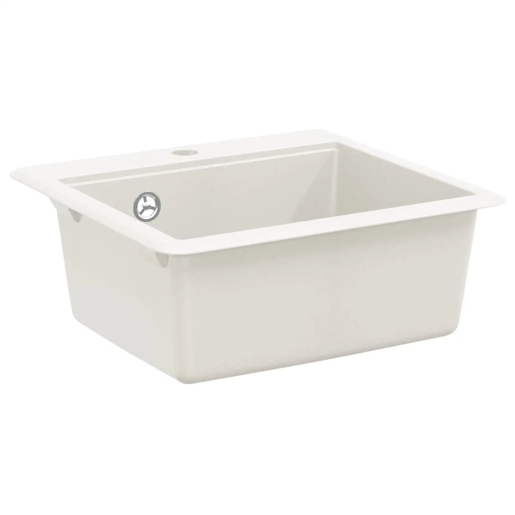 Lavello 80% Quarzo e 20% Resina 470 x 440 mm Bianco 42028407