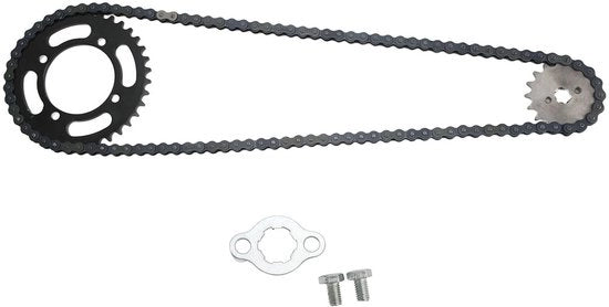 Set di Cinghie per Motociclette/ATV - 420 Cinghia Posteriore 37T - 420 Cinghia Anteriore 17T - Adatto per Motociclette/ATV - Rafforzato mediante Trattamento Termico - Riduce la Frazione di Attrito delle Cinghie - Set di Cinghie