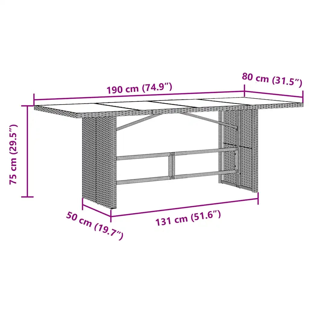 Set Bistrò da Giardino 9 pz con Cuscini in Polyrattan Nero 3277142
