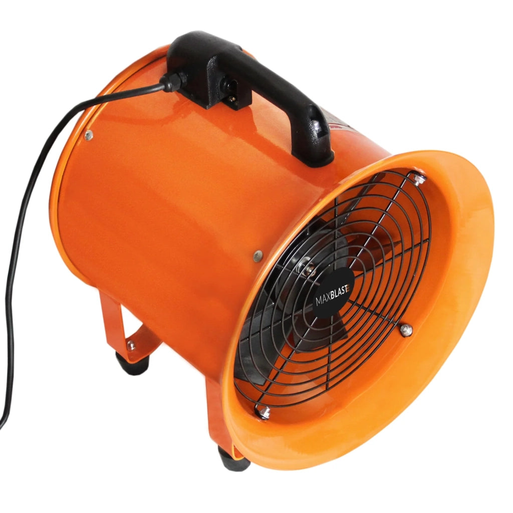 Ventilatore Estrattore Aria Industriale con Tubo Dotto Aspira Polveri e Fumo o Soffia Aria Pulita Ventola Reversibile - 300mm - Dotto 6m