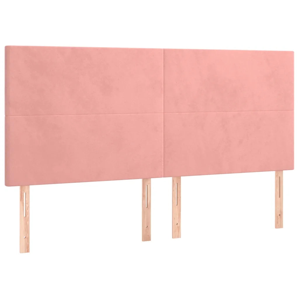 Testiera-Testata-Testiera Decorativa Rosa 160x5x118/128 cm Velluto 444784