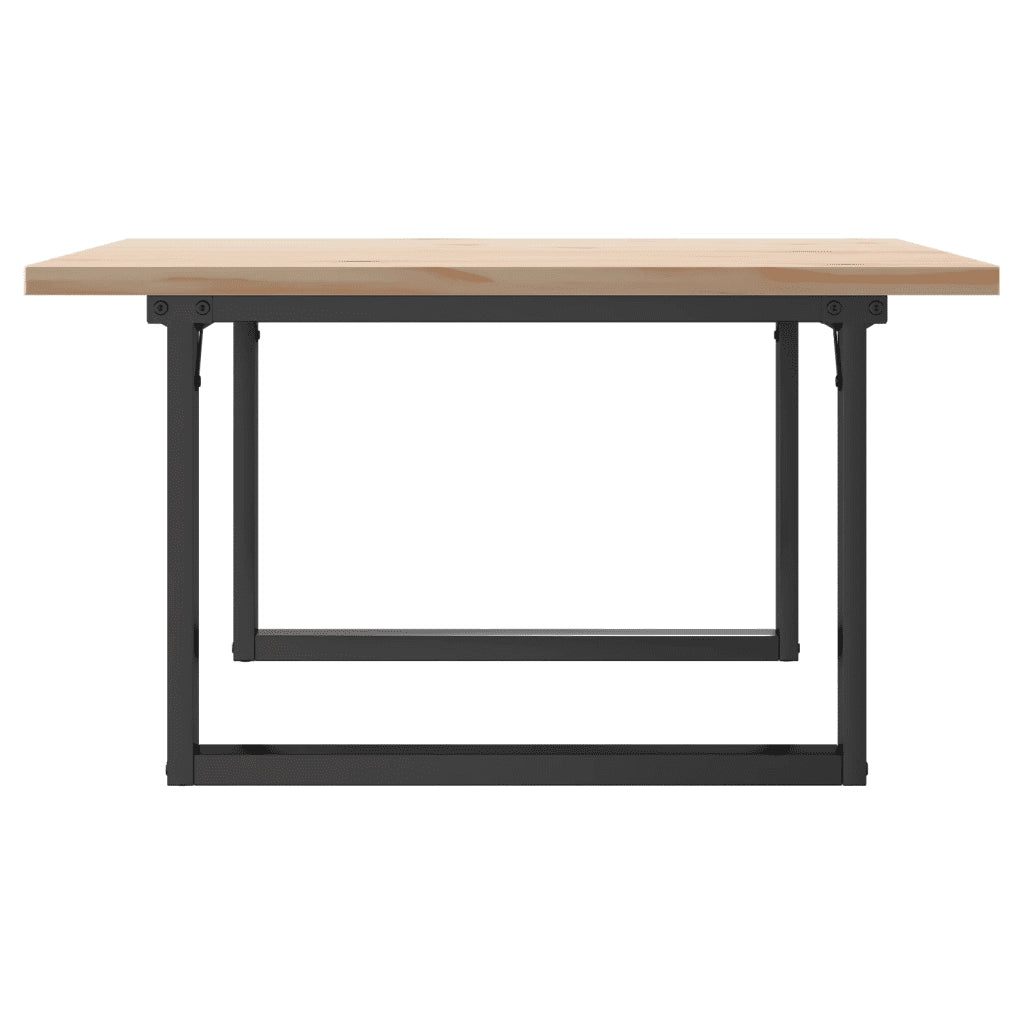 Tavolino salotto | Tavolino da caff¨¨ | Tavolino da Soggiorno Telaio a O 80x80x45,5cm Legno Pino e Acciaio