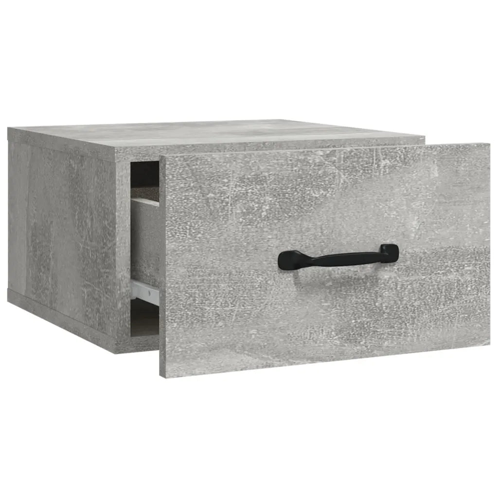 Comodini a Muro 2 pz-Set di 2 Tavolino da notte Grigio Cemento 35x35x20 cm 347204