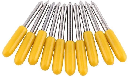 Taglierini Professionali - 10 Pezzi - Lamelle di Wolframcarburo - Alta Precisione - Per la Sbiancatura del Vinile - Duraturo e Resistente - Lame di Taglio