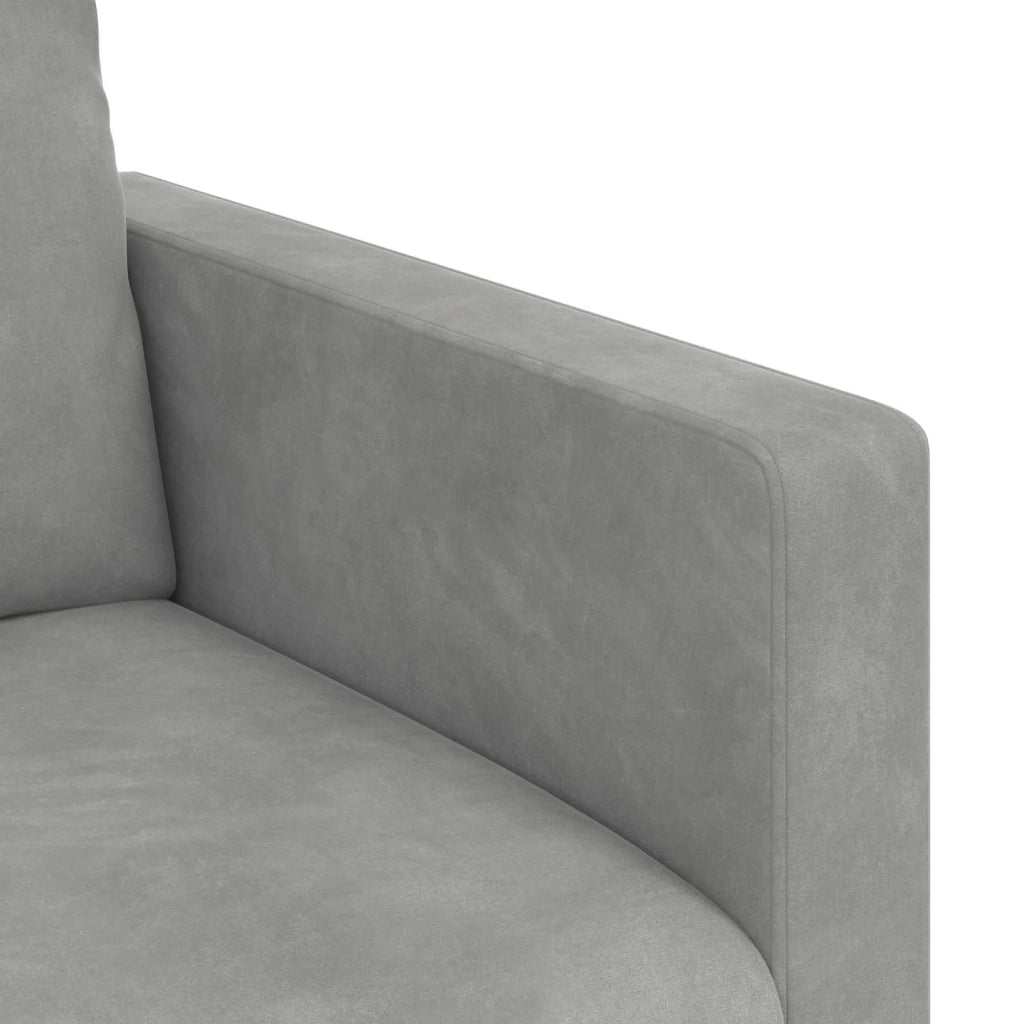 Divano Grigio chiaro 228 x 78 x 80 cm Velluto