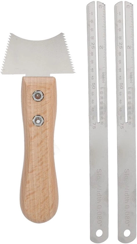 Set di riparazione chitarra Ergonomico Disegno - Protezione tastiera - Riparazione corda - Attrezzo DIY - Incluso lama di sega - Metallo/legno - Set di riparazione chitarra