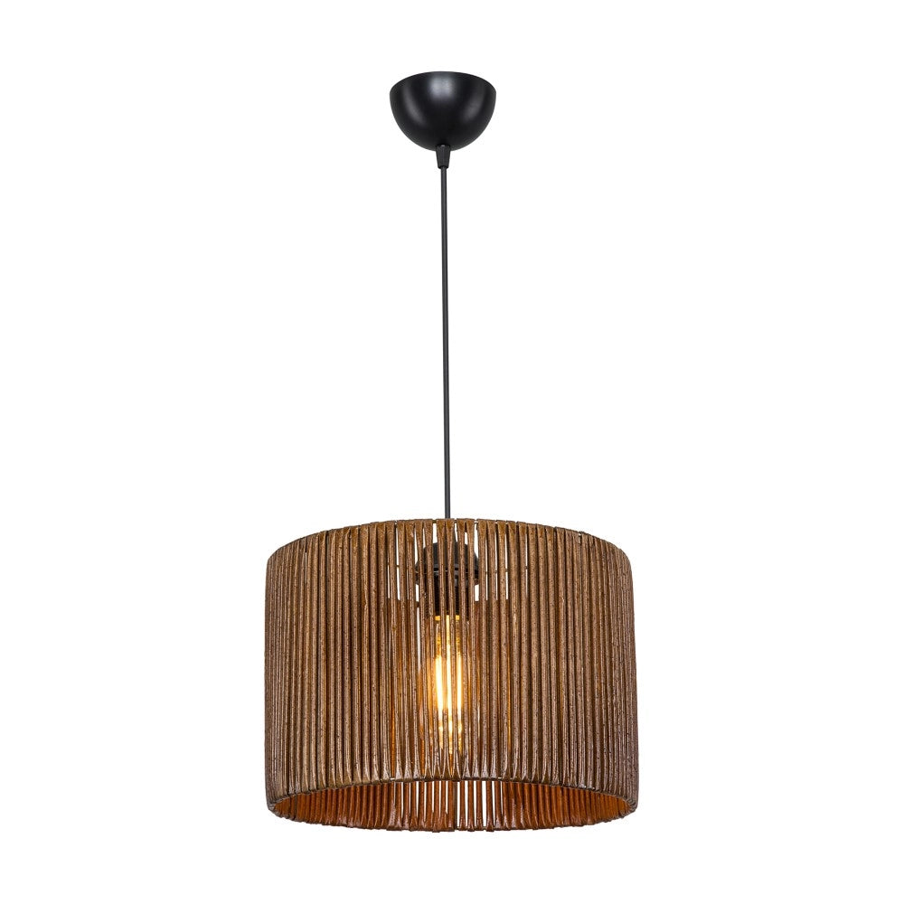 Lampada a sospensione in carta stile rustico Roya ASZ1700 colore marrone