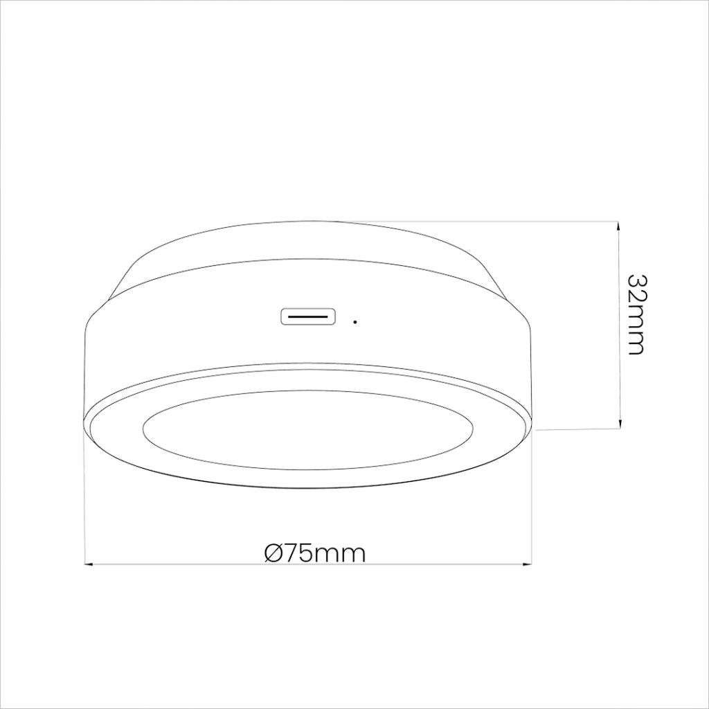 Lampada sottopensile tonda bianca 7,5cm RGB USB-C dimmer