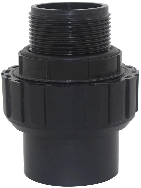 Adattatore in PVC per collegamento di transizione - Resistenze aumentate e durature - Nero - Adattatore - Per pompa del filtro sabbioso - ID50 - 1-1/2" dritto con vite