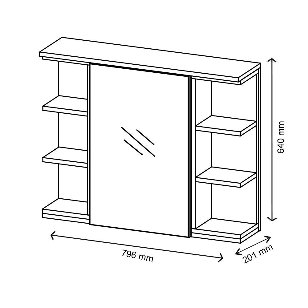 Vicco Specchio contenitore bagno Antracite 79.6 x 64 cm