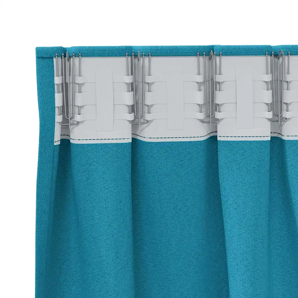 Tende Blackout con Anelli 2 pcs Turchese 225 x 140 cm 4107530