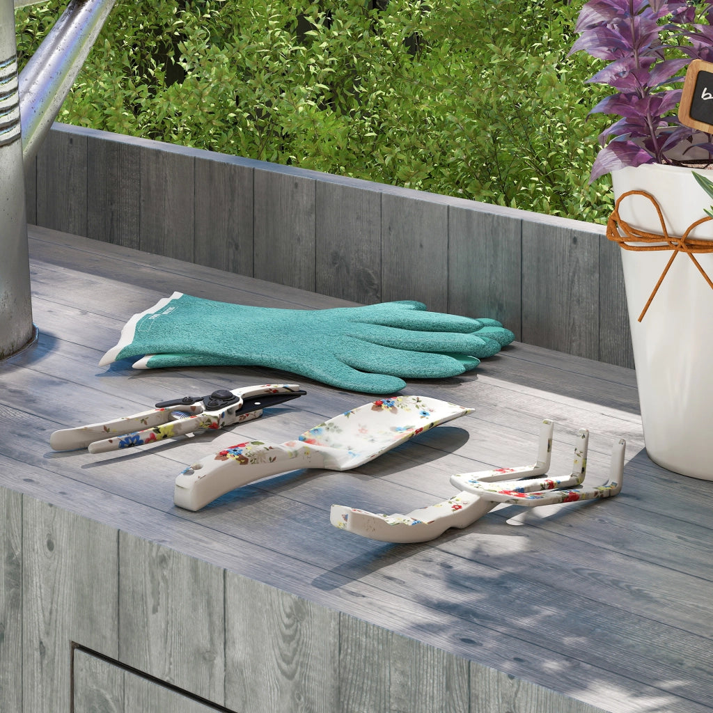Set attrezzi da giardino 3 pezzi ¨C Xylo ¨C alluminio con forbici, paletta, rastrello