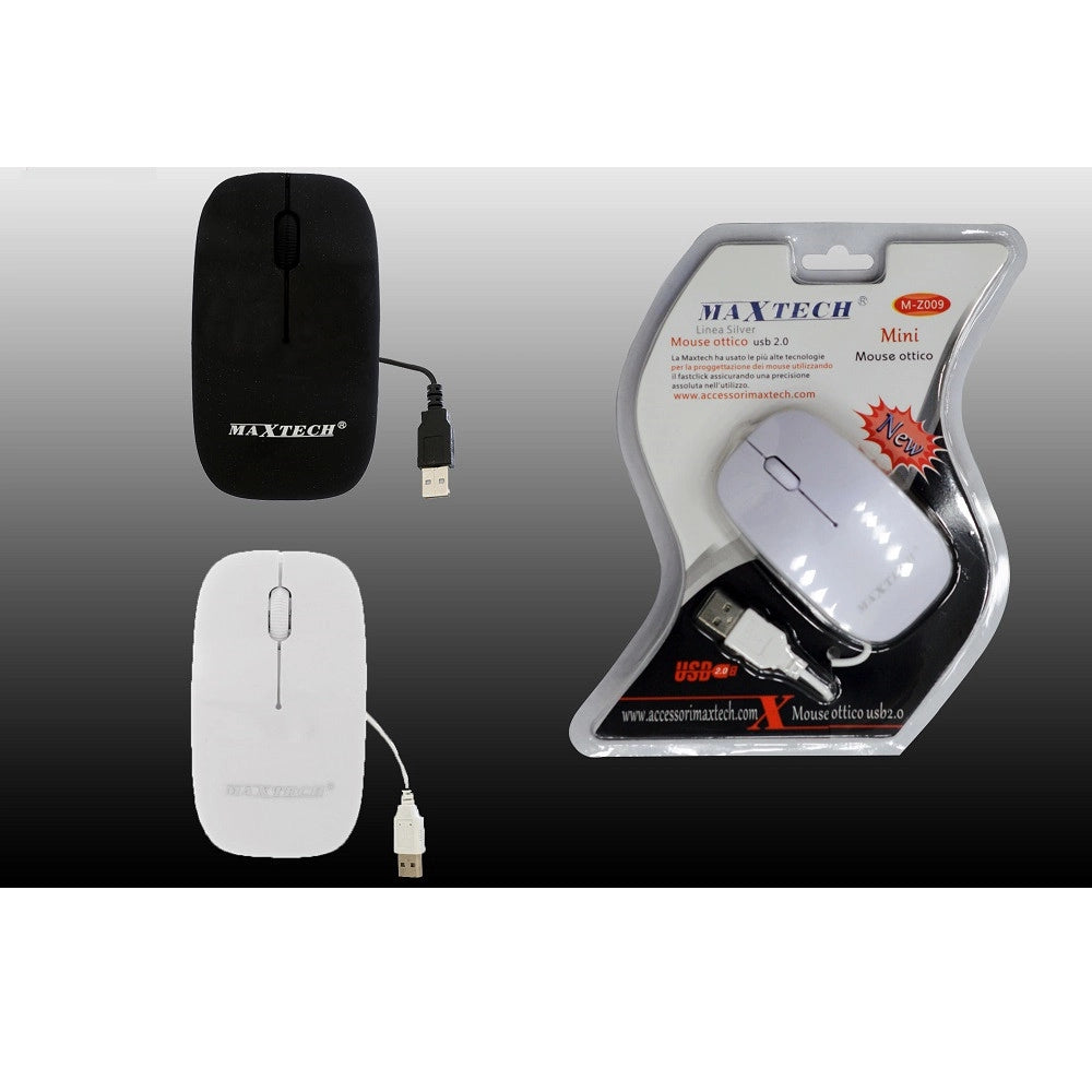 Trade Shop - Mini Mouse Ottico Usb 2.0 Con Filo Per Computer Notebook Pc Portatile Maxtech M-z009 -