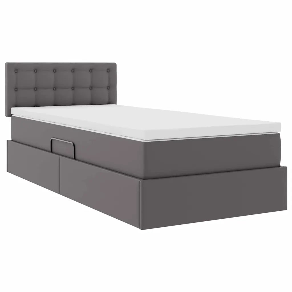 Letto con contenitore e materasso Grigio 90 x 200 cm
