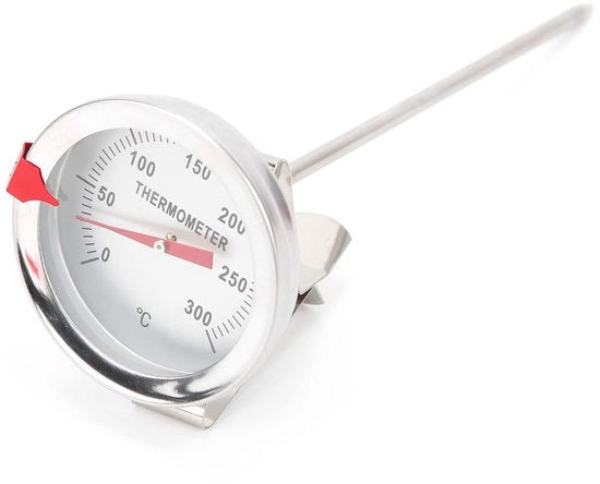 Termometro da Fritto - Inox - Termometro Digitale da Cucina - Intervallo di Misura 50 °C a 300 °C - Display Grande - Ideale per Padella - Multifunzione