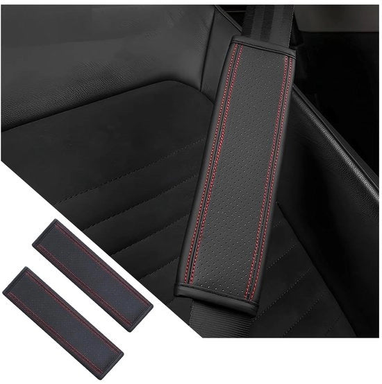 Giradischi 2 a pacchi - Pieno di schiuma per schiene - Rivestimento morbido in vetro di fibra - Universale - Protezione cintura di sicurezza - Comodo 24 x 6,5 cm