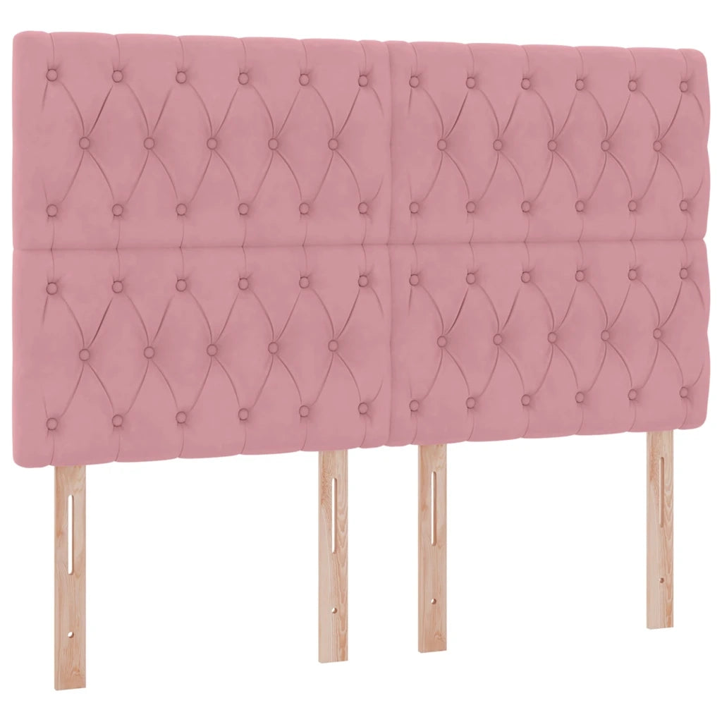 Letto con contenitore e materasso Rosa 140 x 190 cm Velluto 3372092